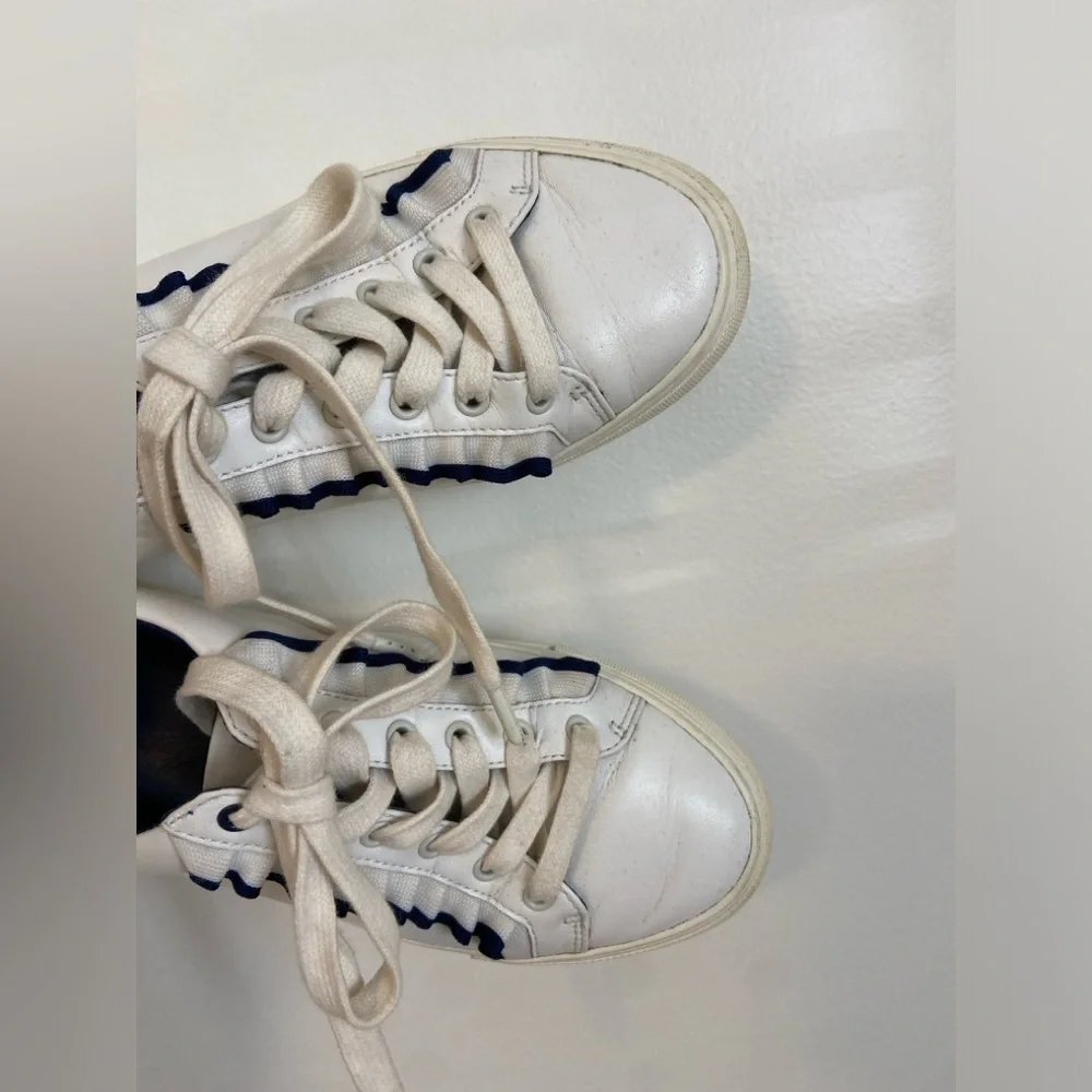 Tory Burch Sport White Ruffle Sneakers Size 6.5